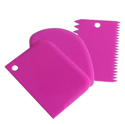 Royals 3pcs/Set Plastic Dough Bench Scraper Cake Cutter, Chopper, Smoother Icing Fondant Cake