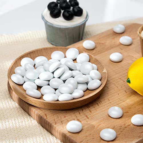 VGOODALL White Glass Pebbles, 120 Approx.0.42 KG Flat Stone Beads Marble Glazed White for Vase Filler Decorative Aquarium Flowerpot Table Garden Decoration