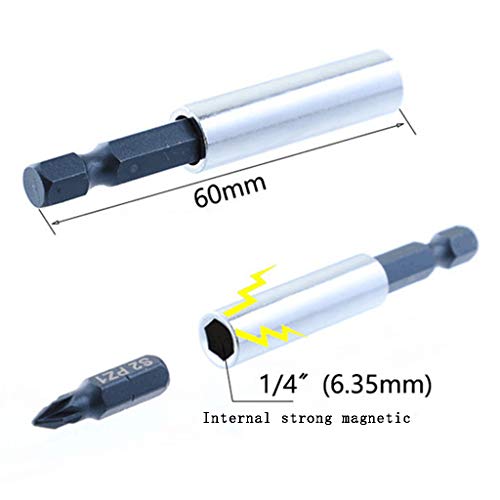 Pulison Magnetic Screwdrivers Bits Set Professional Magnetic Impact Screwdriver Bit Holders Set 29 Pcs 1/4 Drill Holder with Strong Magnetics