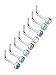 Mudder 8 Pieces 20G L Shaped Nose Rings L-bend Nose Studs Opal Stone Inlaid Stainless Steel Curved Piercing Jewelry, 8 Colors