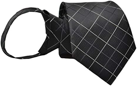 Men's Stripe Argyle Solid Zipper Ties Wedding Pre-tied Business Neck Tie