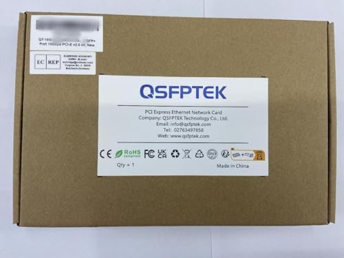 QSFPTEK 10G SFP+ Network Card for Intel X520-DA1, 10Gb SFP+ Single Port Ethernet PCIE Card with Intel 82599EN Chip, PCIe 2.0x8, 10G LAN PCI-E Windows 7/8/10/Linux/Vmware (White/Black Radiators)