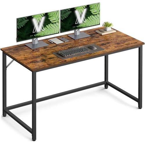 VASAGLE Tisch, Computertisch, Bürotisch, 120 x 60 x 76 cm, für Arbeitszimmer, Schlafzimmer, Wohnzimmer, vintagebraun-tintenschwarz LWD039B01V1