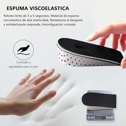 3 piezas Plantillas para Aumentar La Altura, Medias Almohadillas Invisibles para Aumentar La Altura de 2, 3, 4cm, Absorbentes Del Sudor y Transpirables, Adecuadas para Hombres y Mujeres