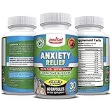 Best Mood Booster Supplements for Stress and Anxiety Relief | Serotonin Booster, Soothing Stress Support, Keep Calm and Replace Anti-Depressants Naturally - All Natural Anti-Anxiety Pills | 60 Count