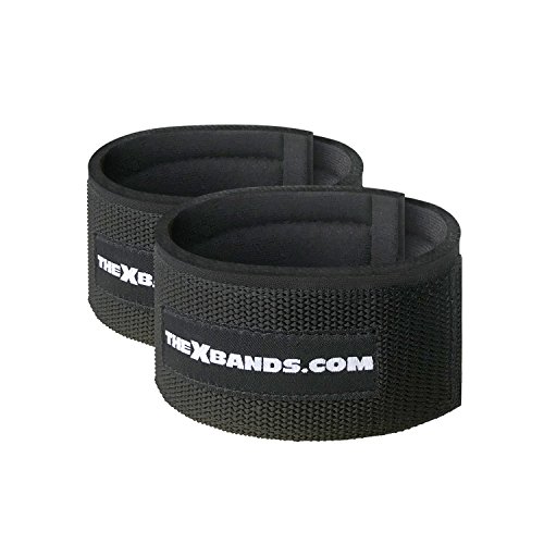 The x Bands Ankle Straps for Gym Cable Machine and Resistance Bands by 2 Padded Fitness Cuffs for Men and Women - Best for Exercise Equipment, Booty Bands, Weight Lifting, Leg Workout, Glutes, Quads