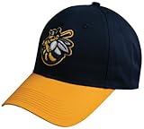 MiLB Minor League ADULT BURLINGTON BEES Navy/Gold Hat Cap Adjustable Velcro TWILL 