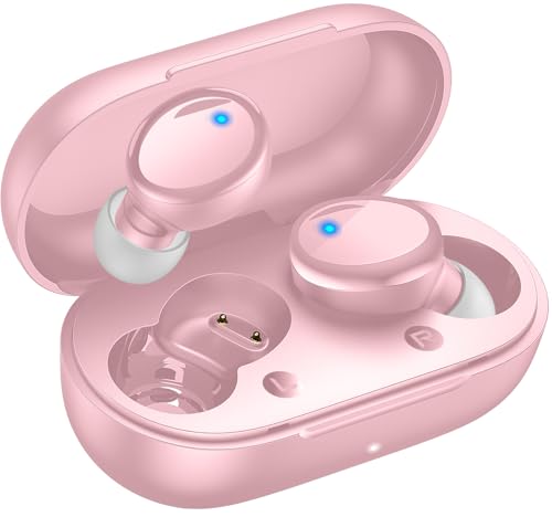 Lanteso True Wireless Bluetooth 5.3 Ohrhörer, 48 Stunden Spielzeit, leichte Kopfhörer, In-Ear-Kopfhörer, integriertes Mikrofon, Headset, Premium-Sound