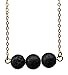 Floating Black Lava Rock Essential Oil Necklace Diffuser, Essential Oil Jewelry, Dainty Gold Toned Necklace