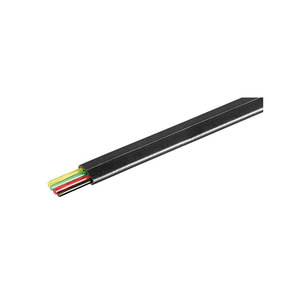 Goobay 50253 Telephone Flat Cables, 100m Reel, AWG 30, CU, 4 Wire, Black