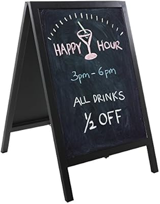 Stand Alone Black Metal A Frame Erasable Chalkboard Sign Sidewalk
