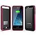 iPhone 5S Battery Case, iPhone 5 Battery Case - Maxboost Atomic S Portable Charger for iPhone 5/5S [MFI Certified] External Protective 2400mAh Battery Charging Juice Power Bank [Matte Black/Pink]