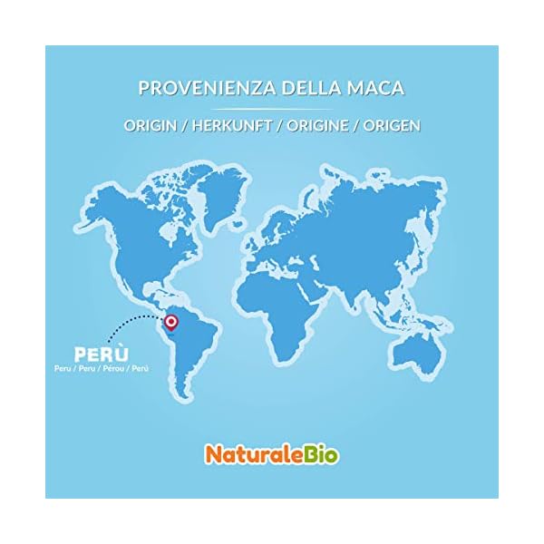 NaturaleBio Maca Pulver Bio 400g. Gelbes Wurzelpulver aus Peru. Gelatiniert, Bio und Rein. – Bild 5