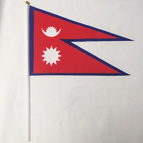 Nepal 12-Pack 4 x 6 Inch Polyester Country Hand Flags Desk Waving Parade