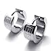 KONOV Stainless Steel Mens Huggie Hinged Hoop Stud Earrings Set, 2pcs, Color Silver