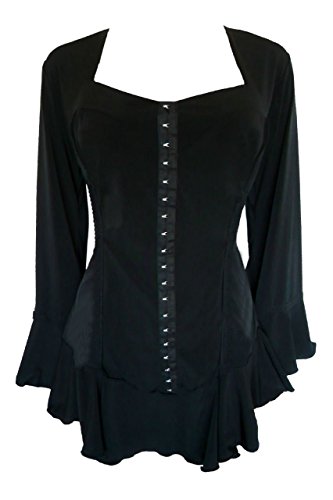 Dare to WearCorsetta Corset Top: Victorian Gothic Steampunk Women's Burlesque Blouse for Everyday Halloween Cosplay