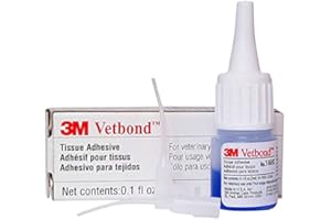 3M Vetbond Tissue Adhesive 0.1 oz (3 mL) – Fast-Acting Veterinary Wound Glue for Pets, Surgical-Grade Skin Adhesive Sealant with Blue Tint for Precise Application, Includes Reusable Applicator Tips