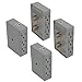 Litesun (4 Pack) Side Entry Outlet Plug 6-Way Electrical Socket Splitter Wall Mount Current Tap Adapter In Grey