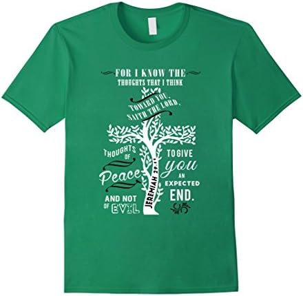 Men's Jeremiah 29:11 Bible Verse Scripture Quote Tshirt Medium Kelly Green