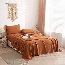 VClife Sheet Sets Full Size, Solid Caramel Pumpkin
