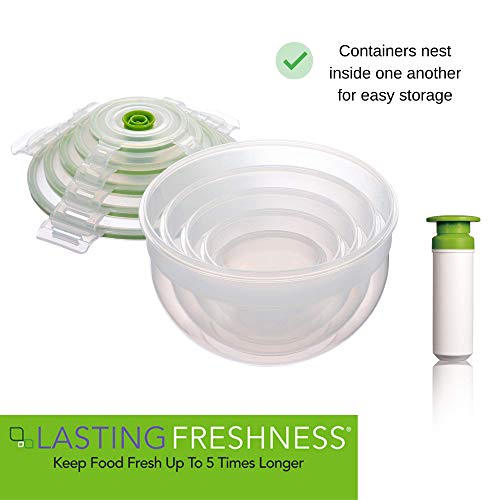 Lasting Freshness 11 Piece Vacuum Seal Food Storage Container Set