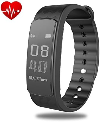 Fitness Tracker with Heart Rate Monitor,Vcall Waterproof Bluetooth Pedometer Bracelet Activity Tracker Wristband Smart Sports Band Watch with OLED Display Step Health Sleep Monitor for iOS Android