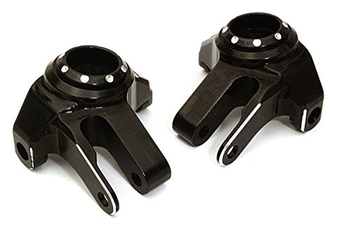 Integy RC Model Hop-ups C27158BLACK Billet Machined Alloy Front Steering Blocks for Axial 1/10 SCX10 II