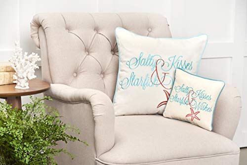 C&F Home 10" Embroidery Pillow, Salty Kisses Starfish Wishes Decorative Throw Pillow for Sofa Couch or Bed 10 x 10 Multi
