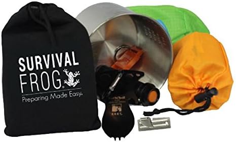 LifeShield Mini Tact Survival Kit by Frog & CO - Emergency Whistle, Mess Kit, Emergency Sleeping Bag, & Flashlight