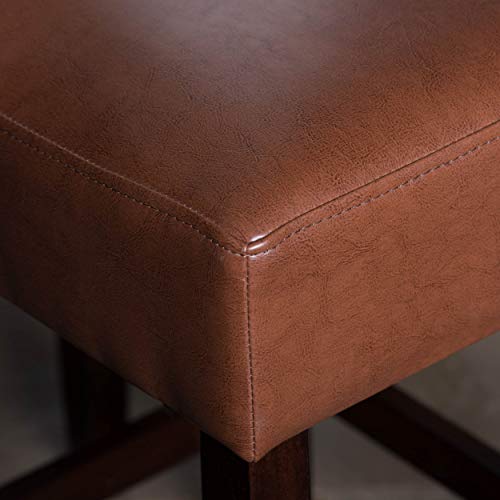 Christopher Knight Home Lopez Rückenfreie Leder-Thekenhocker, 2-teiliges Set, Haselnuss – Bild 6