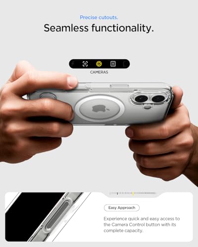 Spigen Ultra Hybrid S MagFit for iPhone 17 case cover with Kickstand [MagSafe compatible] - Clear White