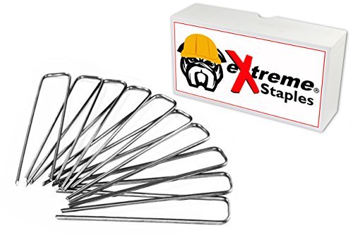 Landscape Staples Commercial Pro Grade used on Weed Barrier Fabric, Plant Cages, Mulch, Irrigation Tubing, Outdoor Pet Pens, Wire Fence and More! 6 Inch Steel Garden eXtreme174;Brand (100ct)