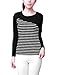 Allegra K Women Round Neck Striped T Shirts Long Sleeve Casual Tops