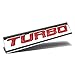 Auto Dynasty Chrome Finish Metal Emblem Turbo Badge (Red Letter)