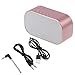 WINOMO Bluetooth Speaker Alarm Clock Radio Wireless Subwoofer Creative Large Mirror Screen Display of Temperature Bedside Alarm Sound Box for Bedroom(Rose Gold)