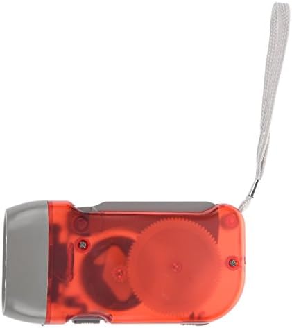 SODIAL RED 3 LED Hand Press No Battery Wind up Crank Camping Outdoor Flashlight Light Torch