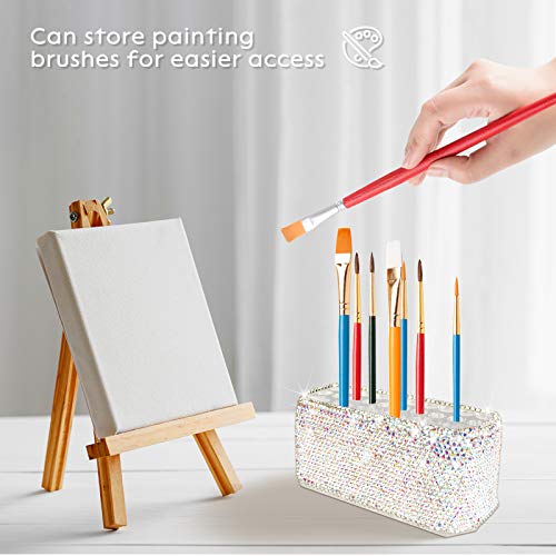 Makeup Beauty Brush Bling Crystal Luxury Organizer for Slim Handles | 26 Space Cosmetic Storage Display Container (AB Color) (Purely Handmade) 6 Makeup Beauty Brush Bling Crystal Luxury Organizer for Slim Handles | 26 Space Cosmetic Storage Display Container (AB Color) (Purely Handmade)