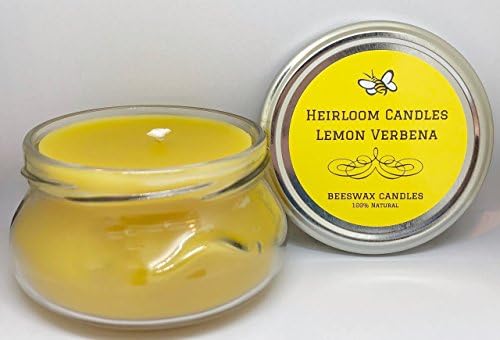 Lemon Verbena Beeswax Candle - Pure Organic Beeswax - Essential Oil Candle - Handmade, 6oz