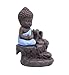IN-001Blue The Little Monk Waterfall Backflow Homemade Buddha Incense Burner Tower Cones Sticks Holder Ash Catcher