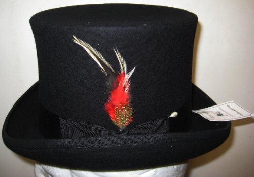 New 100% Wool Black Top Hat