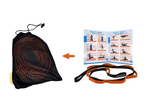 image for SunJolly Yoga Stretch Strap with loops physical therapy Multi-Grip Pil