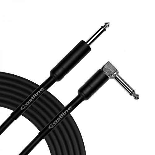 2 Ft Castline Silver 1/4" TS Straight 1/4" TS Right Angle Unbalanced Cable Mogami 2582