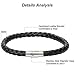 REVOLIA 4Pcs 6MM Stainless Steel Leather Bracelets for Men Women Braided Rope Bracelets Magnetic Clasp 8.0 inches