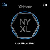 D'Addario NYXL Plain Steel Guitar Strings, .012, 2 singles per pack