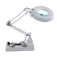 vinmax Folding LED Desk Lamp Magnifier Glasses 5" Glass Lens Rotary 10X Magnifying Loupe with LED Light Height Angle Adjustable Magnifier Loupe 10x Magnification Table Lamp Magnifier 22W(US Plug)