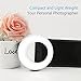 Auxiwa Clip On Ring Light for Camera [Rechargeable Battery] Selfie LED Camera Light with 36 LED for Smart Phone Camera, Round Shape, Black