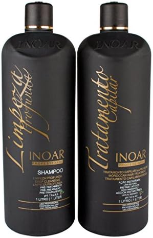 Inoar - Moroccan Keratin Treatment + Deep Cleansing Shampoo (2x) 1000ml