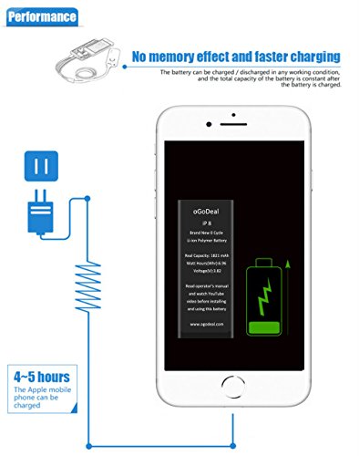 oGoDeal Battery Replacement Compatible for iPhone 8 Repair Kit A1863, A1905, A1906 1821mAh