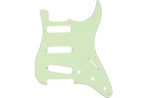 Musiclily Pro 11-Hole 62 Vintage Style SSS Strat Guitar Pickguard for American Stratocaster 62, 3Ply Mint Green
