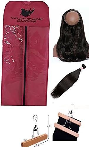 urhairsolutions 360 Lace Frontal with Bundles - 1 10 Inch Straight Hair with 360
